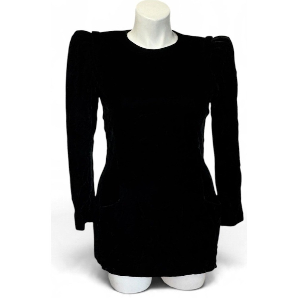 Vintage 1980s Richard Warren for Saks Fifth Avenue Velvet Tunic Back Button 10 - Picture 7 of 14